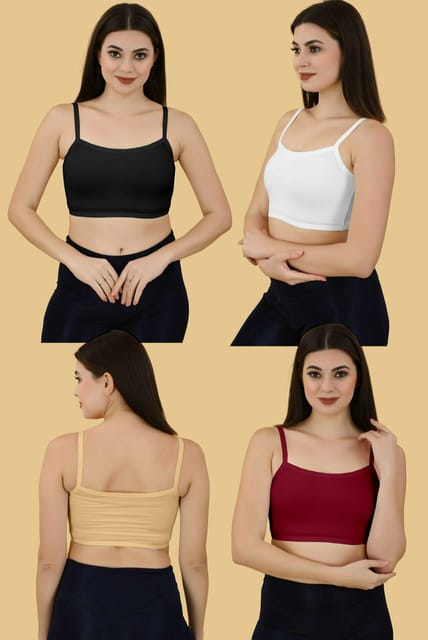 Slip-on Strapless Bra for Teenagers, Girls Beginners Bra Sports Cotton Non- Padded Stylish Crop Top