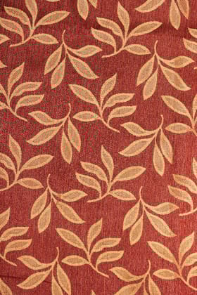 Parda online 213 cm (7 ft) Jacquard Fabric Leaf Design Eyelet Window Curtain | Orange Colour (Pack of 4) | Fine Blended Jacquard Fabric | for Living Rooms & Bedrooms