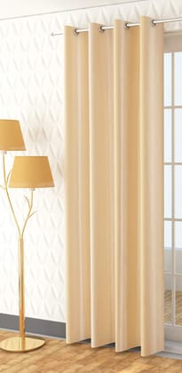 Parda online 274 cm (9 ft) Long Crush Fabric Plain Design Curtain | Eyelet Window Curtain for Home | Cream (Pack of 1) | for Living Rooms & Bedrooms | Drapes for Home Decor |