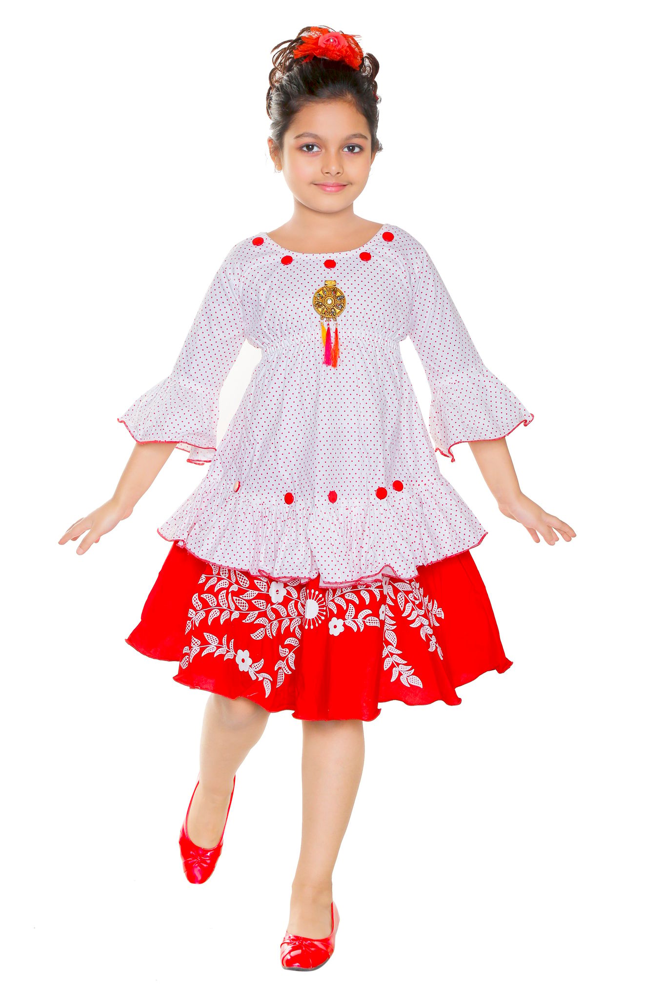 ANG FASHION Casual Cotton Cute Comfy Girls Top & Skirt