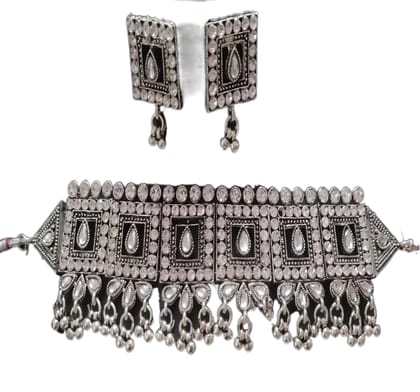 "Timeless Glamour Redefined: Oxidised Silver Jewellery Sets with Radiant Elegance"