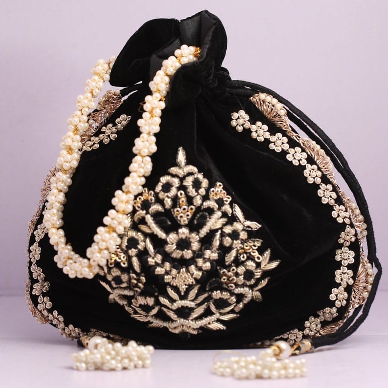 Hand Embroidery Zardosi work Potlibag for Wedding,Gift and Etc,