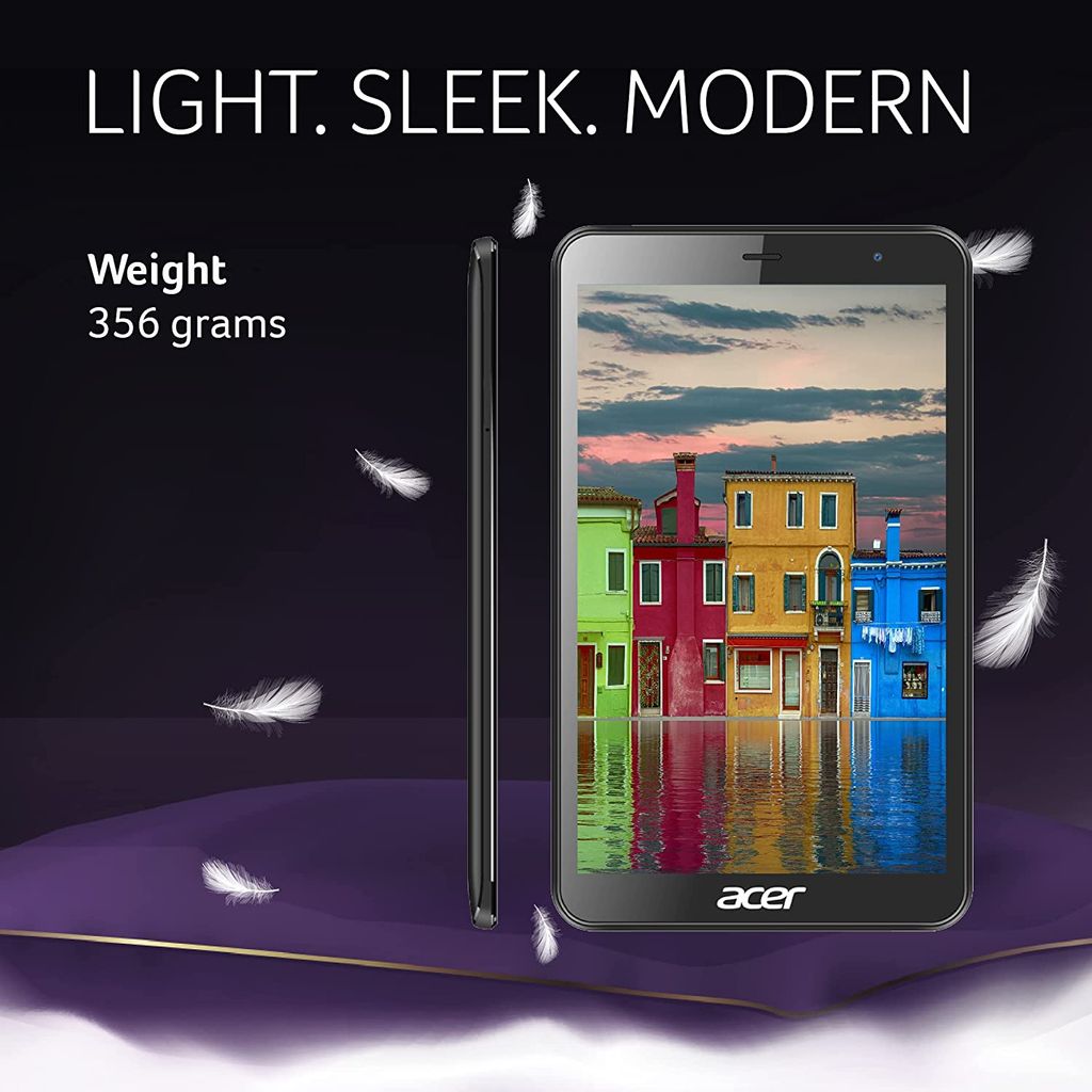 Acer one T4-82L (20.32 cm) 8 Inch Bluetooth Tablet with 3GB RAM and 32 GB EMMC, 350 Nits Brightness IPS Panel, Dual-Camera, 4G LTE,Android 11, Black