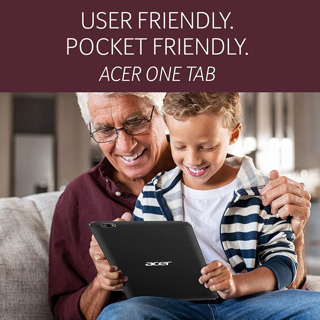 Acer one T4-82L (20.32 cm) 8 Inch Bluetooth Tablet with 3GB RAM and 32 GB EMMC, 350 Nits Brightness IPS Panel, Dual-Camera, 4G LTE,Android 11, Black