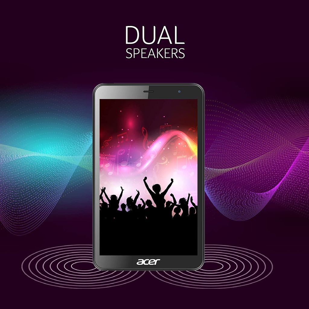 Acer one T4-82L (20.32 cm) 8 Inch Bluetooth Tablet with 3GB RAM and 32 GB EMMC, 350 Nits Brightness IPS Panel, Dual-Camera, 4G LTE,Android 11, Black