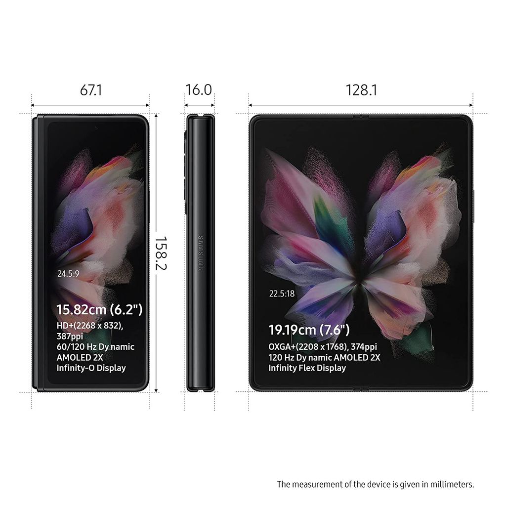 Samsung Galaxy Z Fold3 5G (Phantom Black, 12GB RAM, 512GB Storage) Black SM-F926BZKG