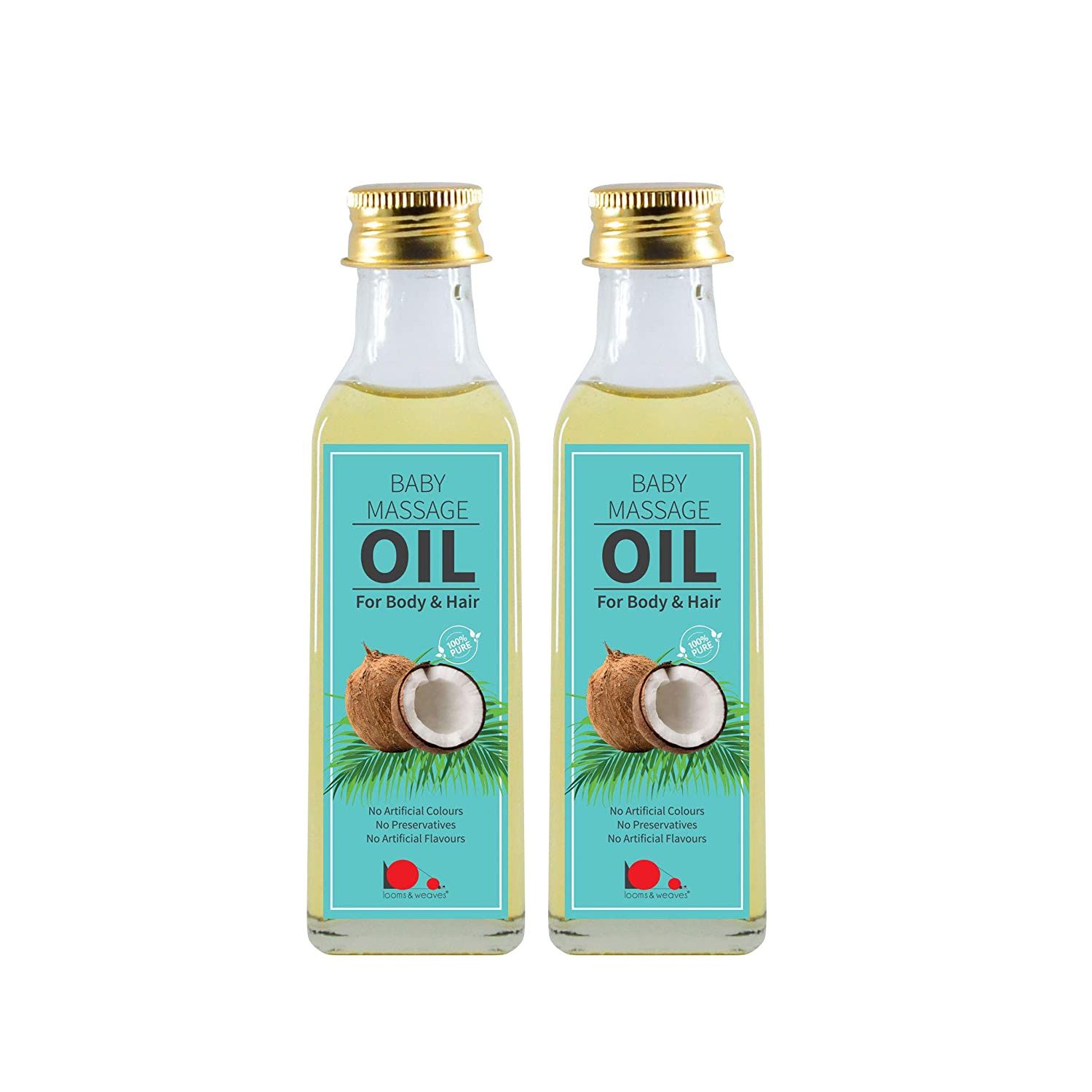 Baby Massage Oil (for Hair and Body) – 200 ml (2 x 100ML Glass Bottle)