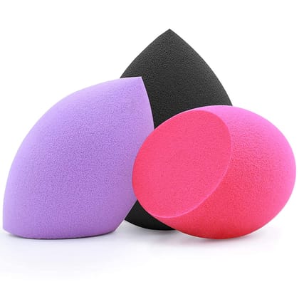 3 Pcs Makeup Sponge - Beauty Foundation Blending Sponge Applicator with Holder for Liquid, Cream or Powder Cosmetics