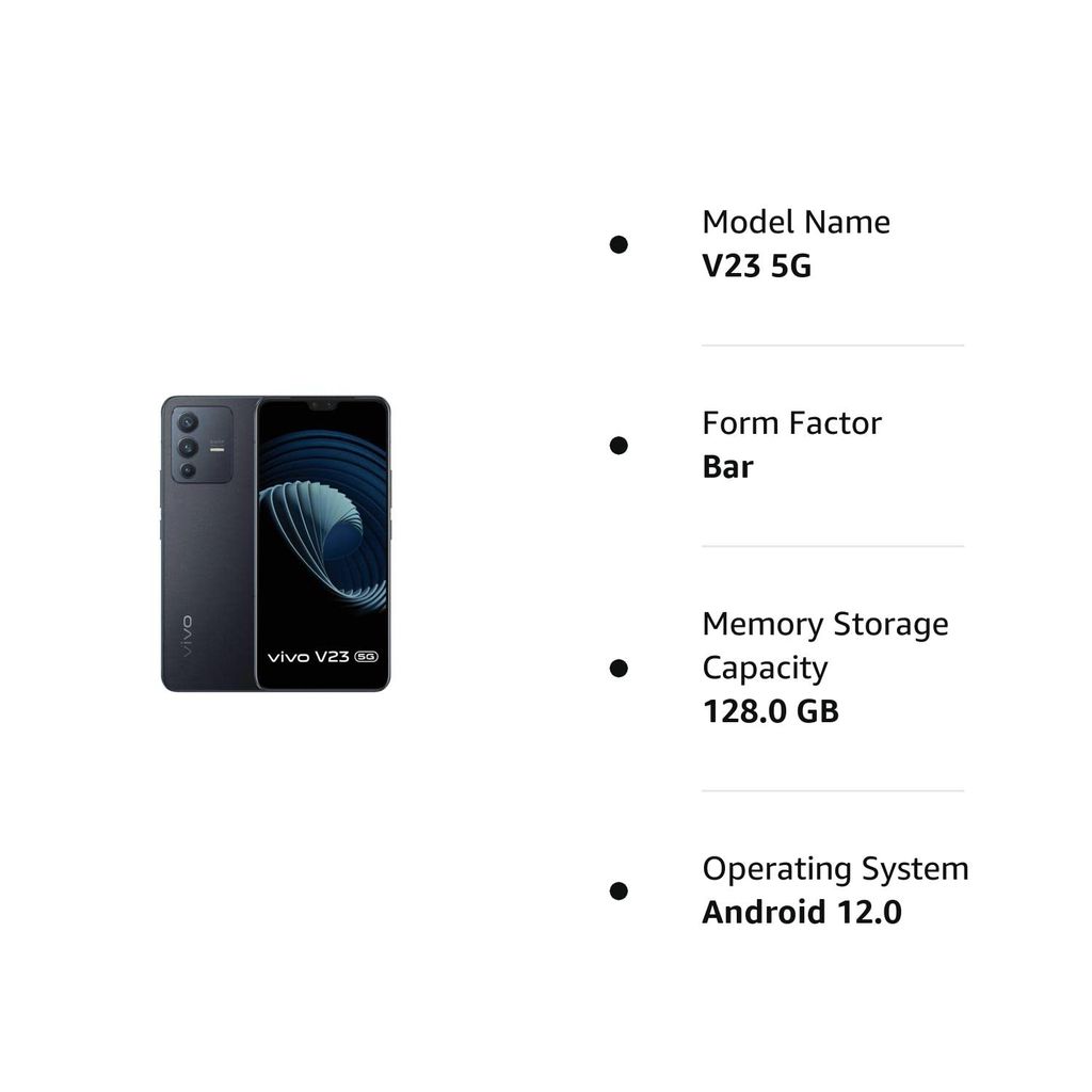 Vivo V23 5G (Stardust Black, 8GB RAM 128GB Storage)