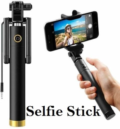 Selfie Stick for Android Video Making (Cable, Black)