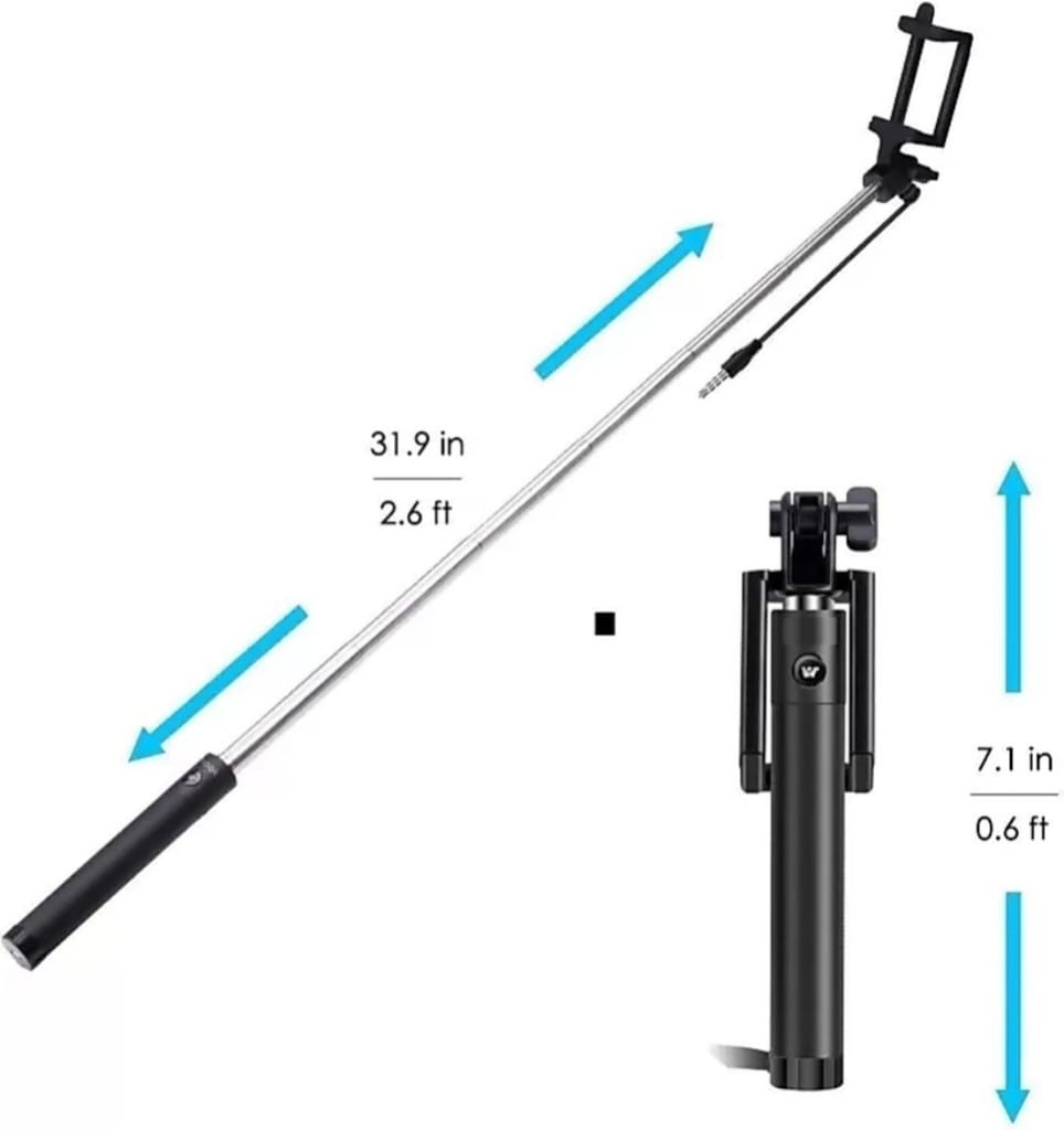 Selfie Stick for Android Video Making (Cable, Black)