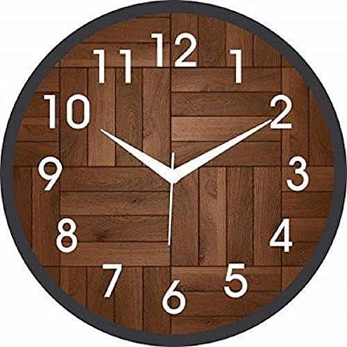 12-inch Plastic & Glass Wall Clock , Brown