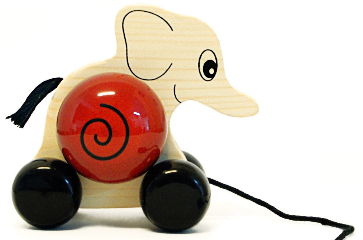 Elifa (Red) | Wooden Pull Toy | Channapatna toys