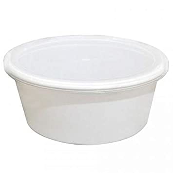 TOTAL SOLUTION  Plastic Containers with lid - 500 ml, Pack of 20P,  White