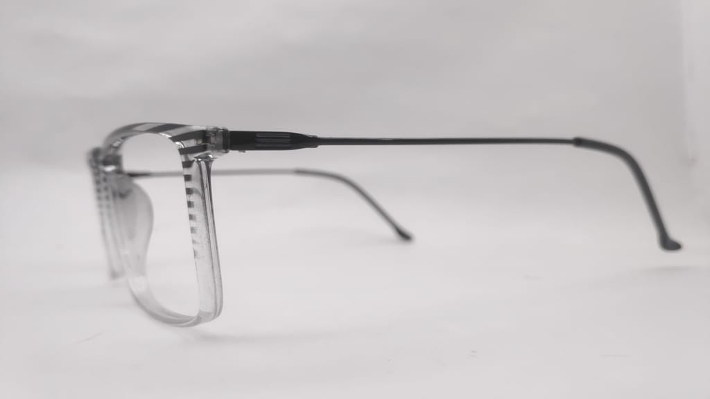 Unbreakable Spectacle Frame by shiv eye care black and rey mix colour