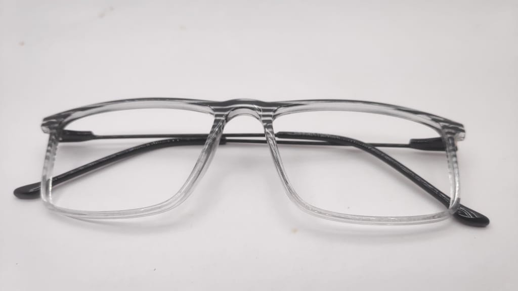 Unbreakable Spectacle Frame by shiv eye care black and rey mix colour