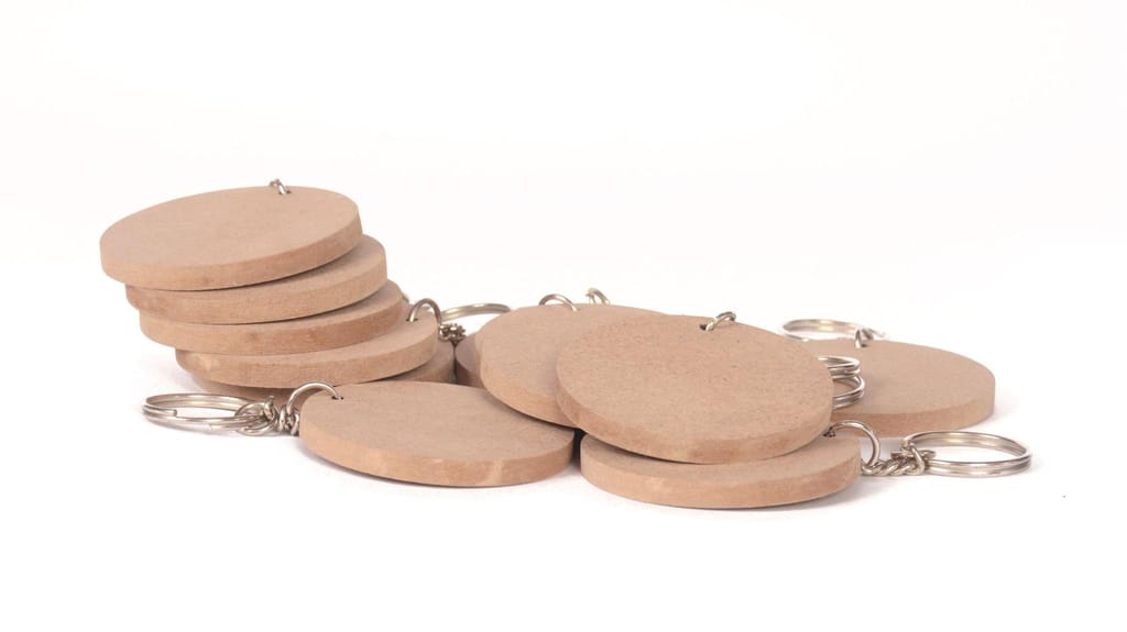 IVEI DIY MDF Key Chains Circle - Set of 20- 2 in X 2 in