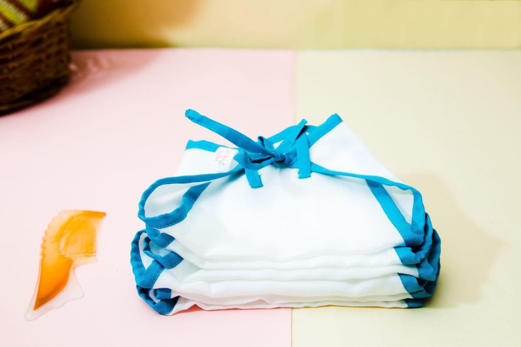 Pure Cotton Soft Dhoti NAPPY - for Newborn Babies (0-3 months) -Set of 6 - Yellow