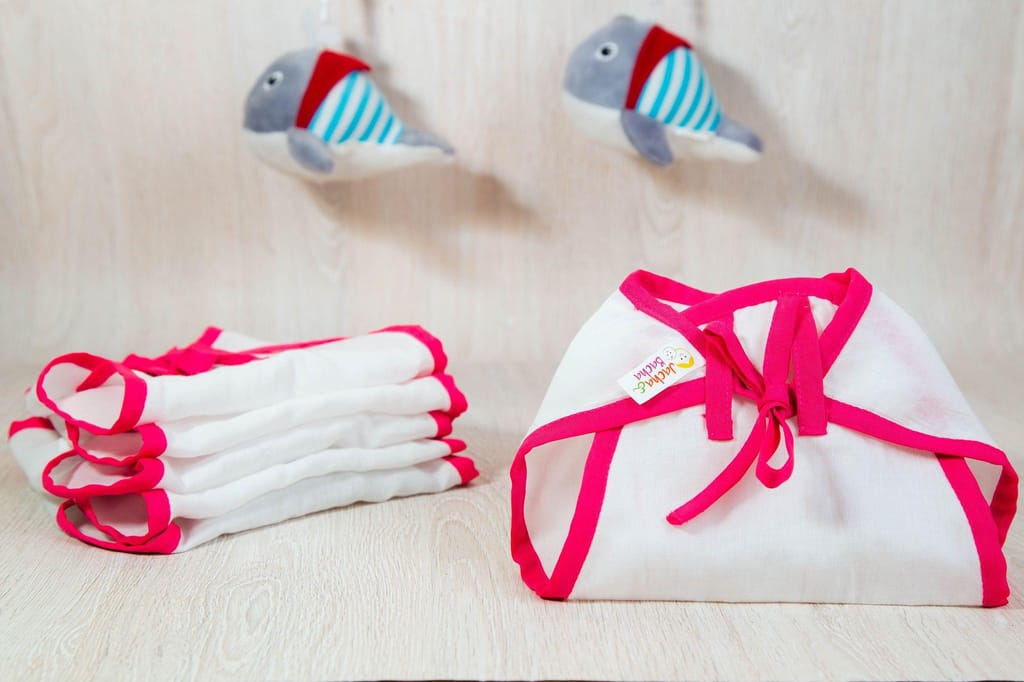 Pure Cotton Soft Dhoti NAPPY - for Newborn Babies (0-3 months) -Set of 6 - Yellow