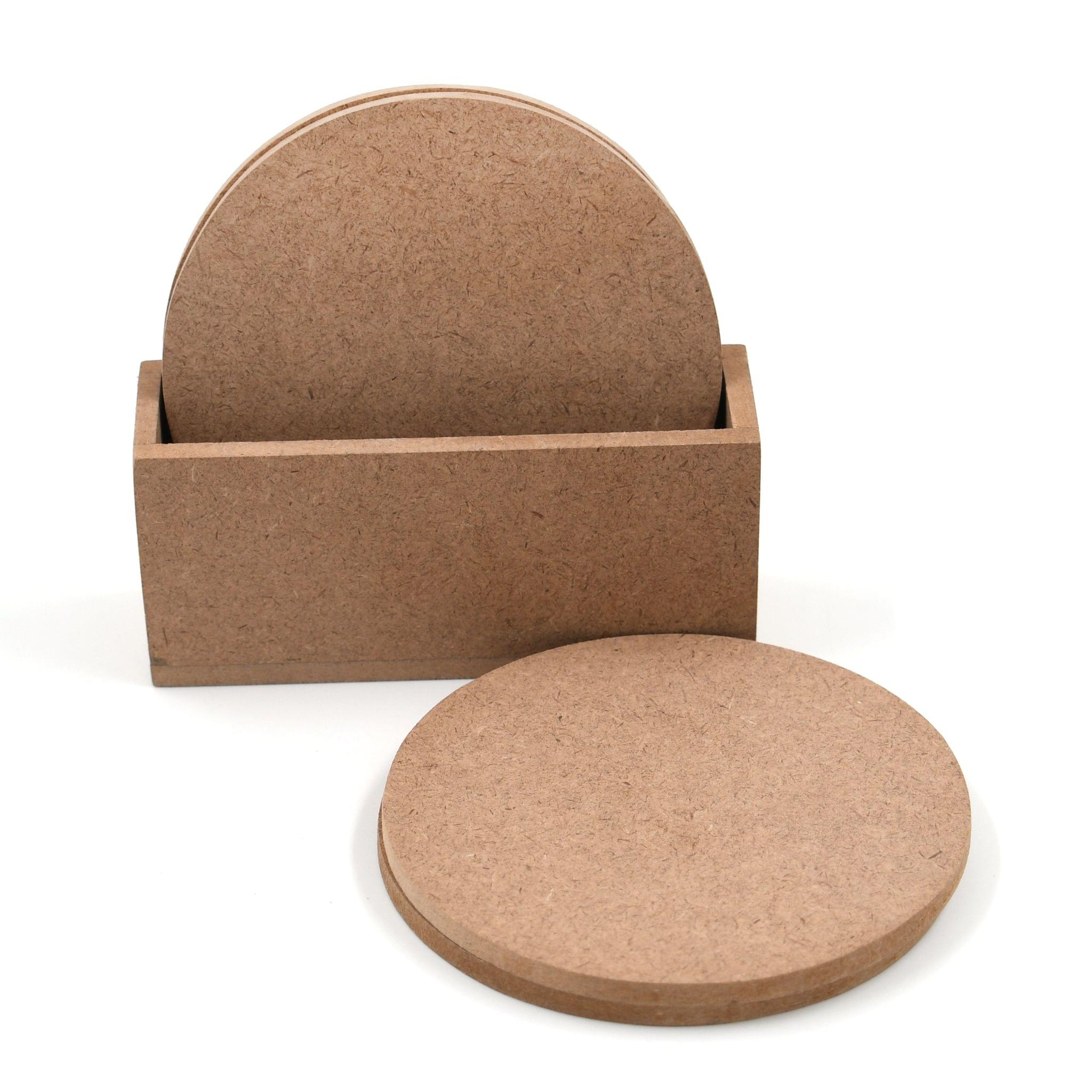 IVEI DIY MDF Round Coasters with Vertical Holder