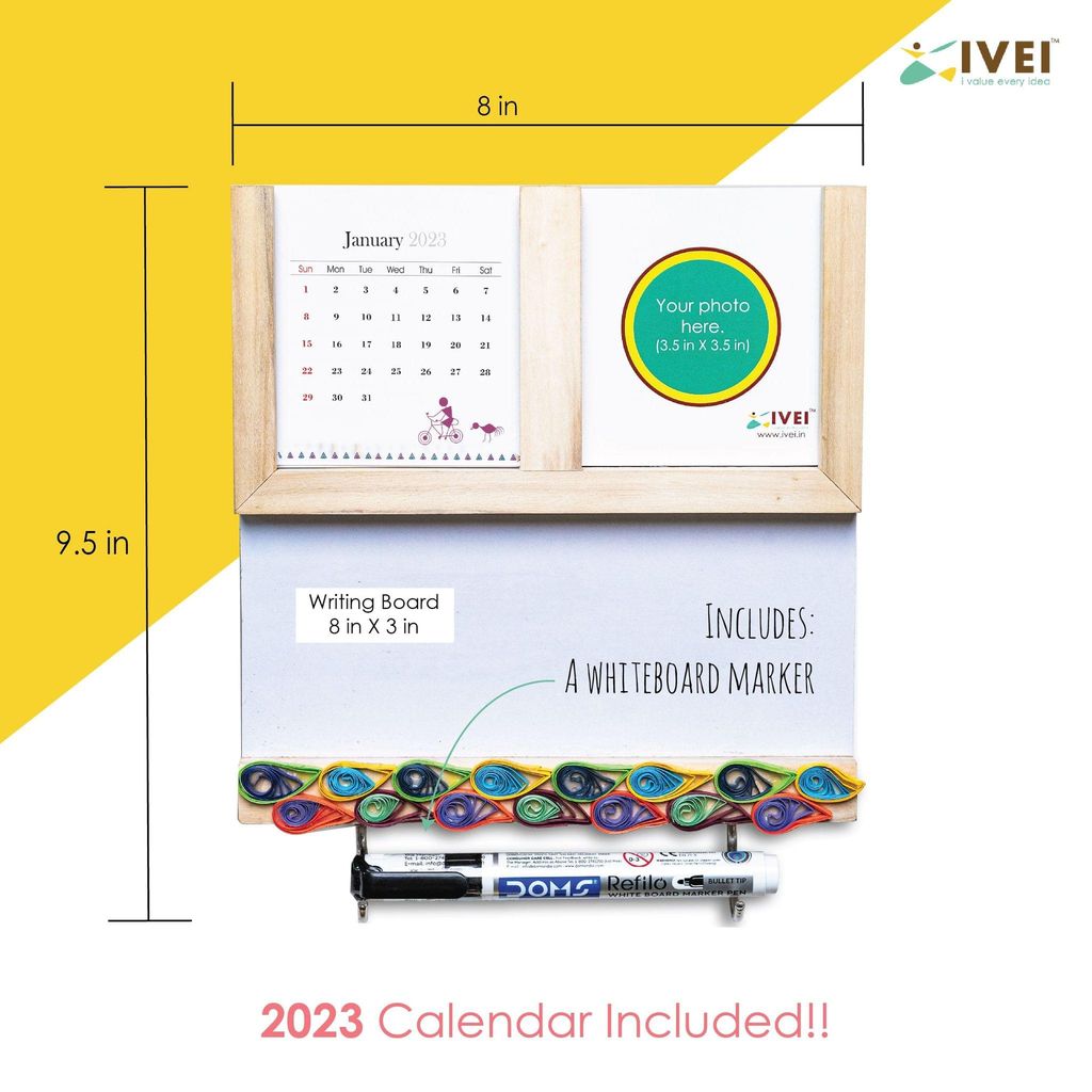 IVEI Quilling Fridge Magnet with Photo frame, Calendar and Whiteboard