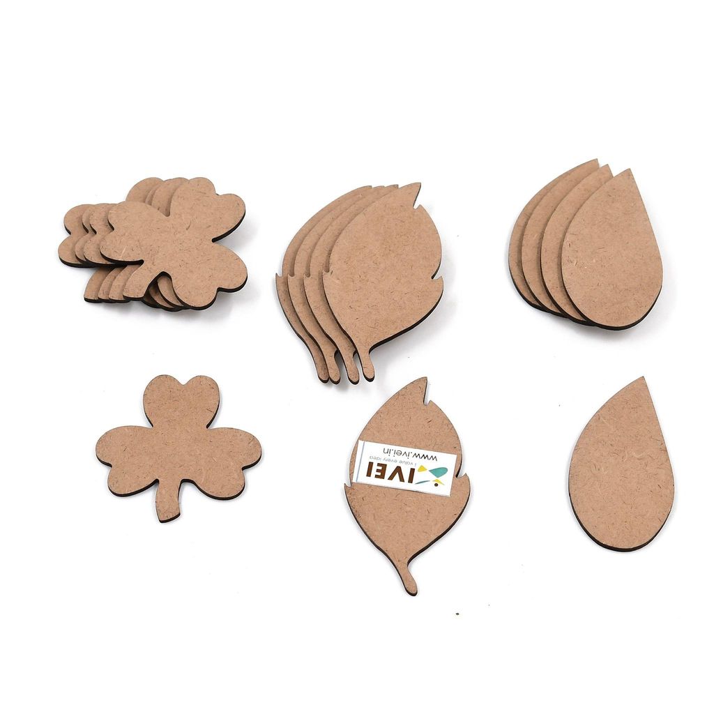 IVEI MDF Leaves Cutouts/Embellishment - DIY Set of 15