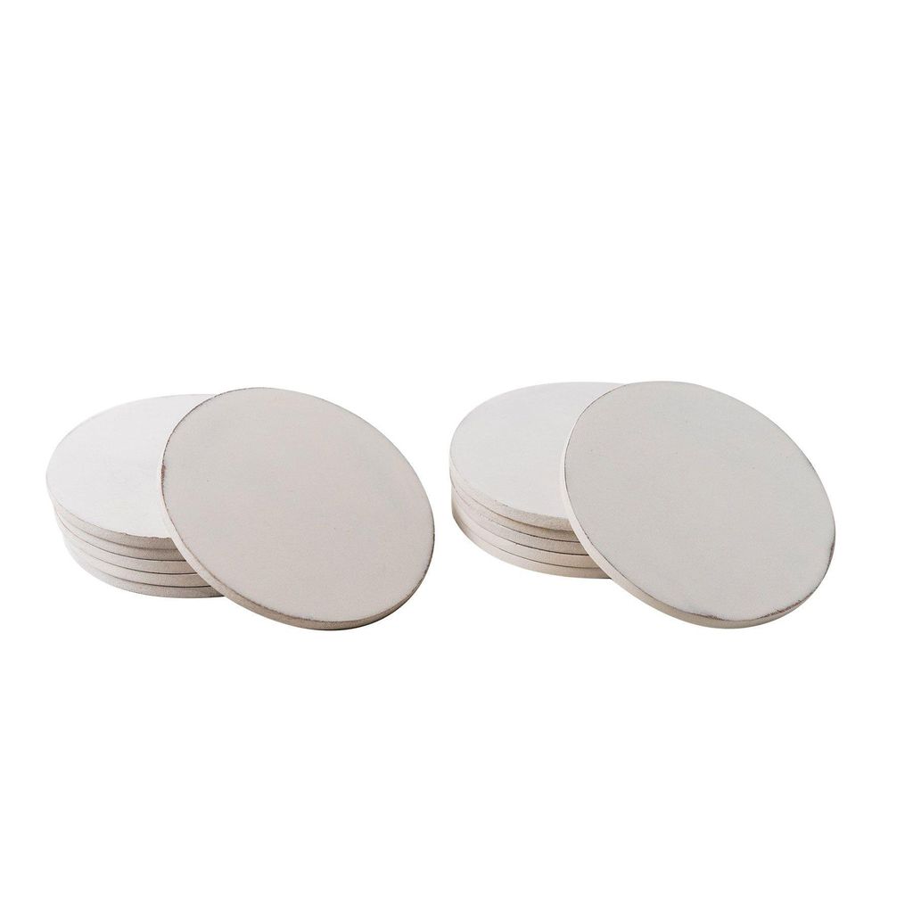 IVEI DIY Circle Coasters- (3.5in X 3.5in)- Set of 12(with Primer)