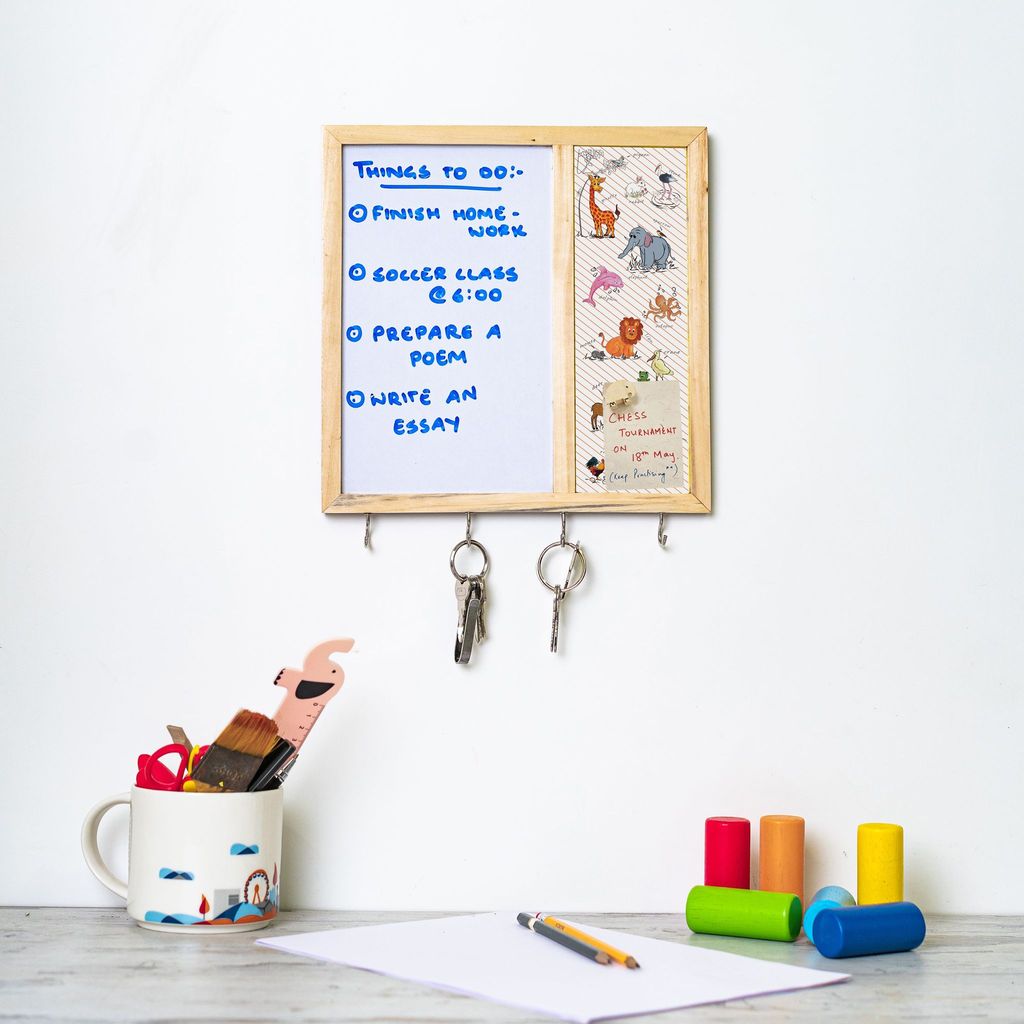 Kids Metal Board Whiteboard with Hooks