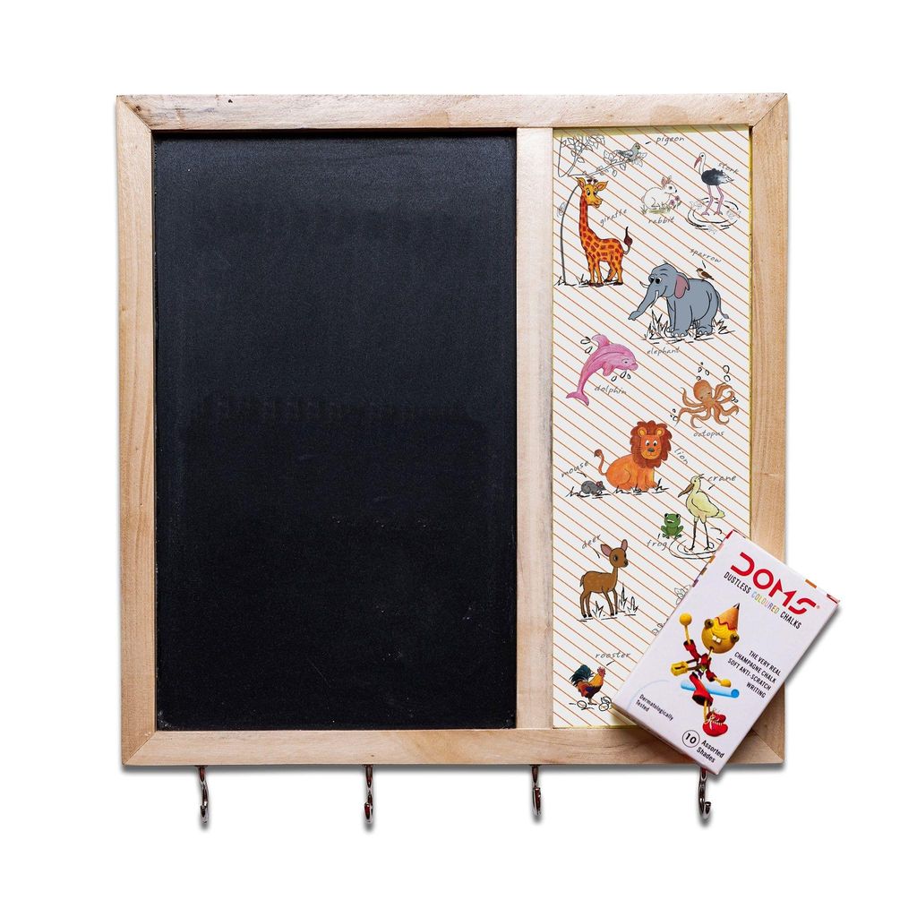 Kids Metal Board Blackboard with Hooks