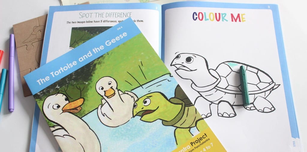 The Tortoise and the Geese - Workbook and a DIY Puzzle - 4 to 7 yrs