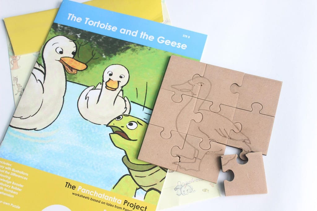 The Tortoise and the Geese - Workbook and a DIY Puzzle - 4 to 7 yrs