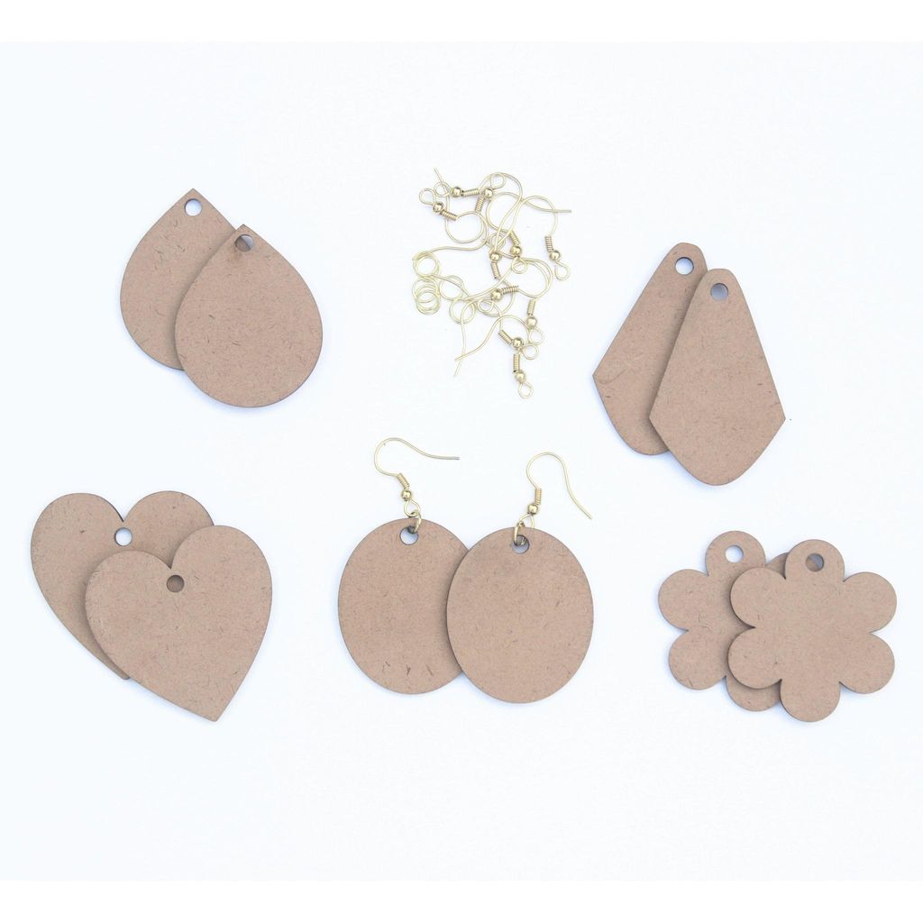 IVEI DIY MDF Earrings Mixed Shapes - Set of 5