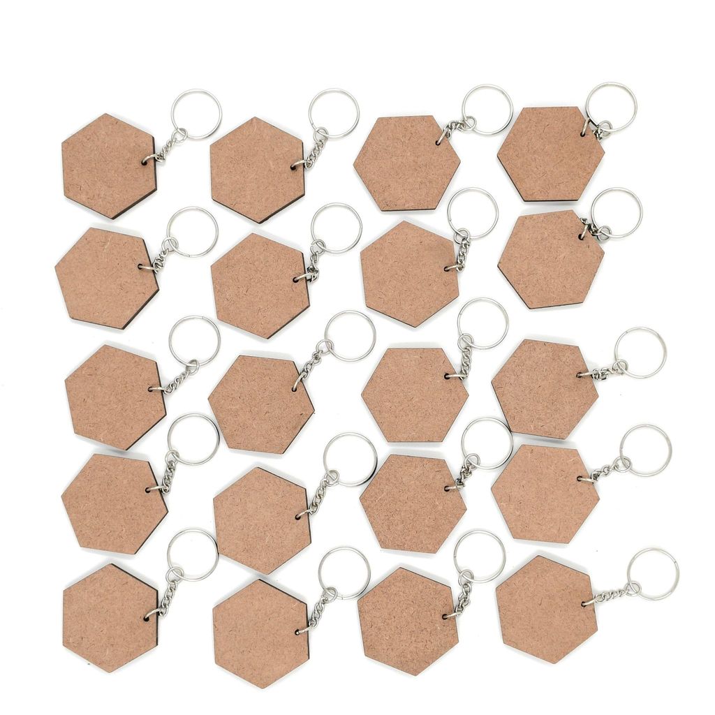 IVEI DIY Hexagon Key chains - Set of 20