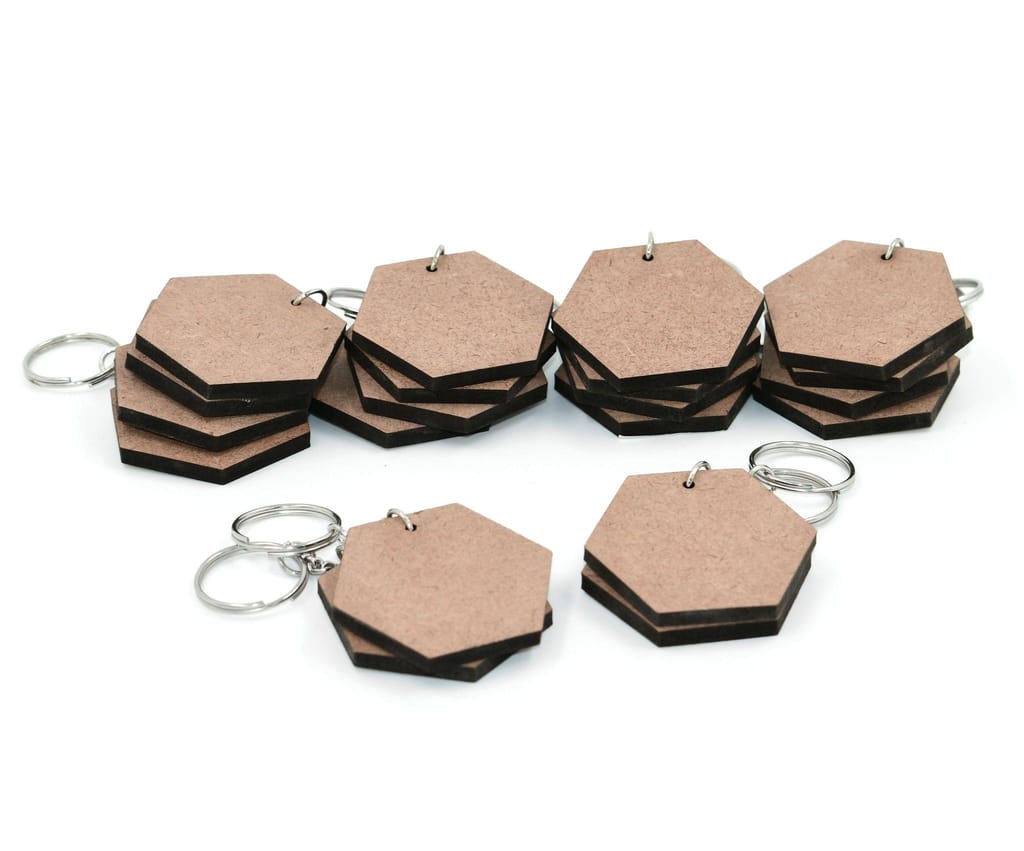 IVEI DIY Hexagon Key chains - Set of 20
