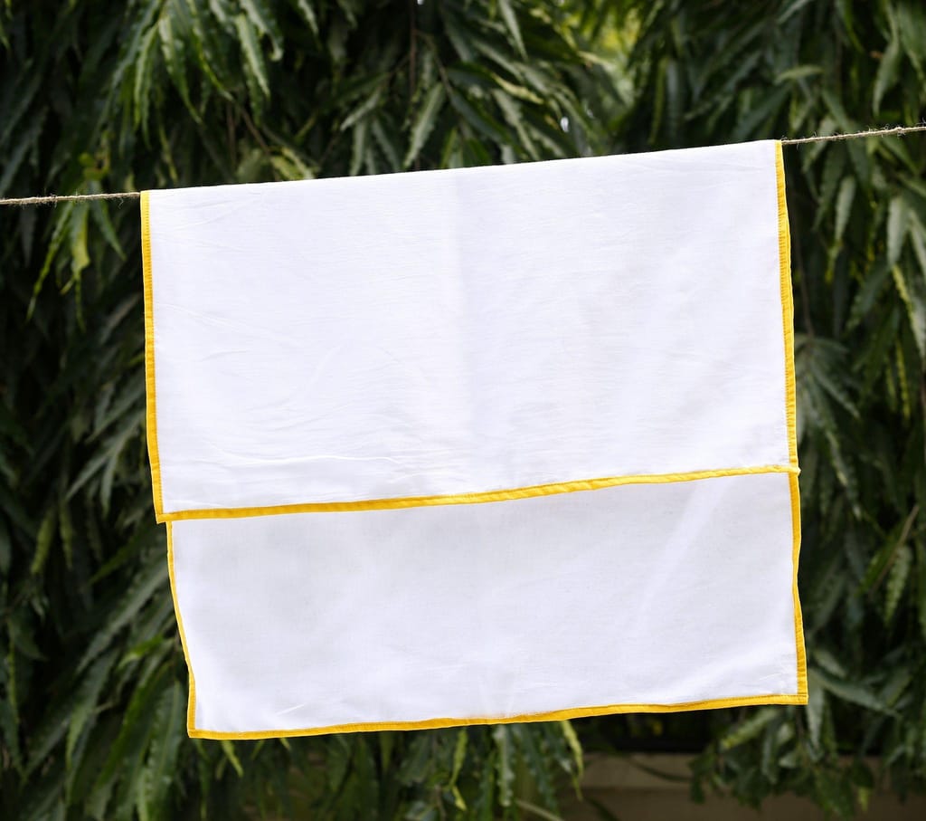 Pure Soft Cotton Dhoti TOWELS for Babies/Kids Set of 2 Towels - Yellow