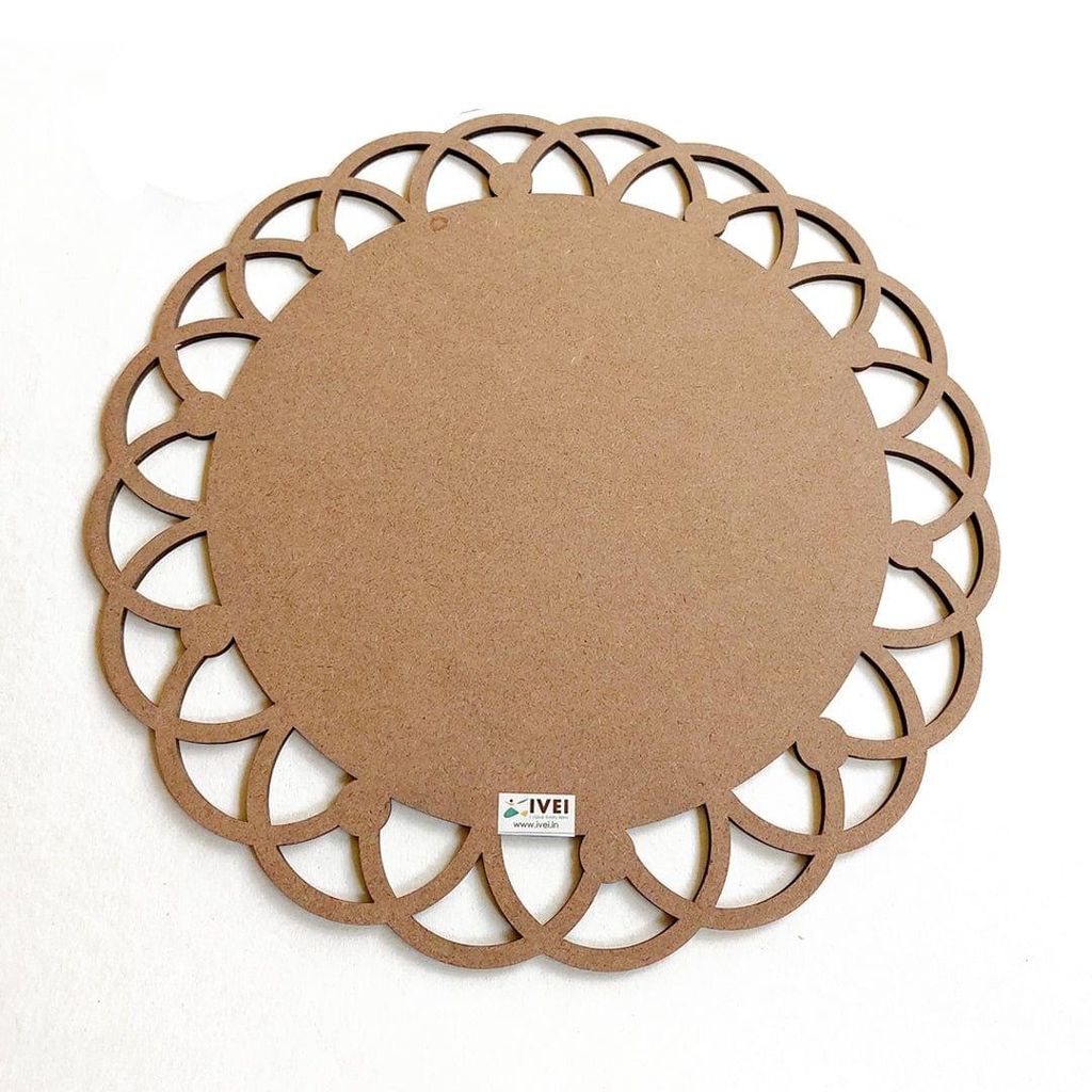 IVEI DIY MDF Ornate Round Placemat / wall d�cor - Set of 2