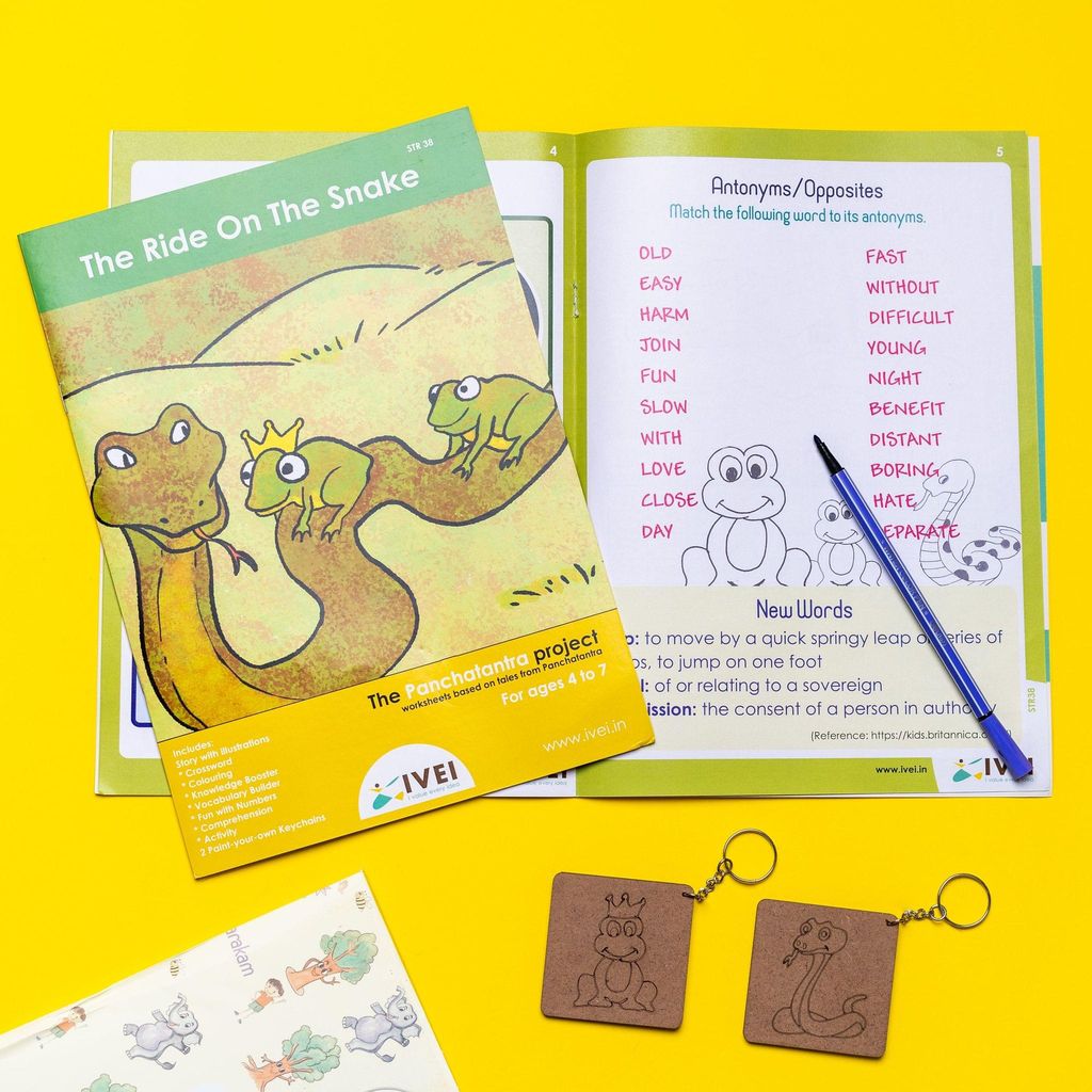 The Ride on the Snake - Workbook and 2 DIY keychains - 4 to 7 yrs