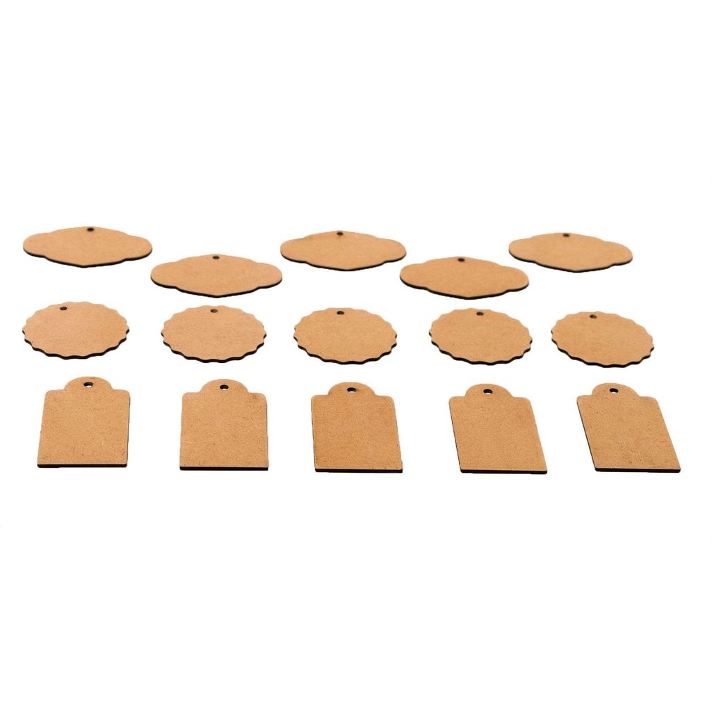 IVEI MDF Gift Tag/Message Tag Cutouts - DIY Set of 15