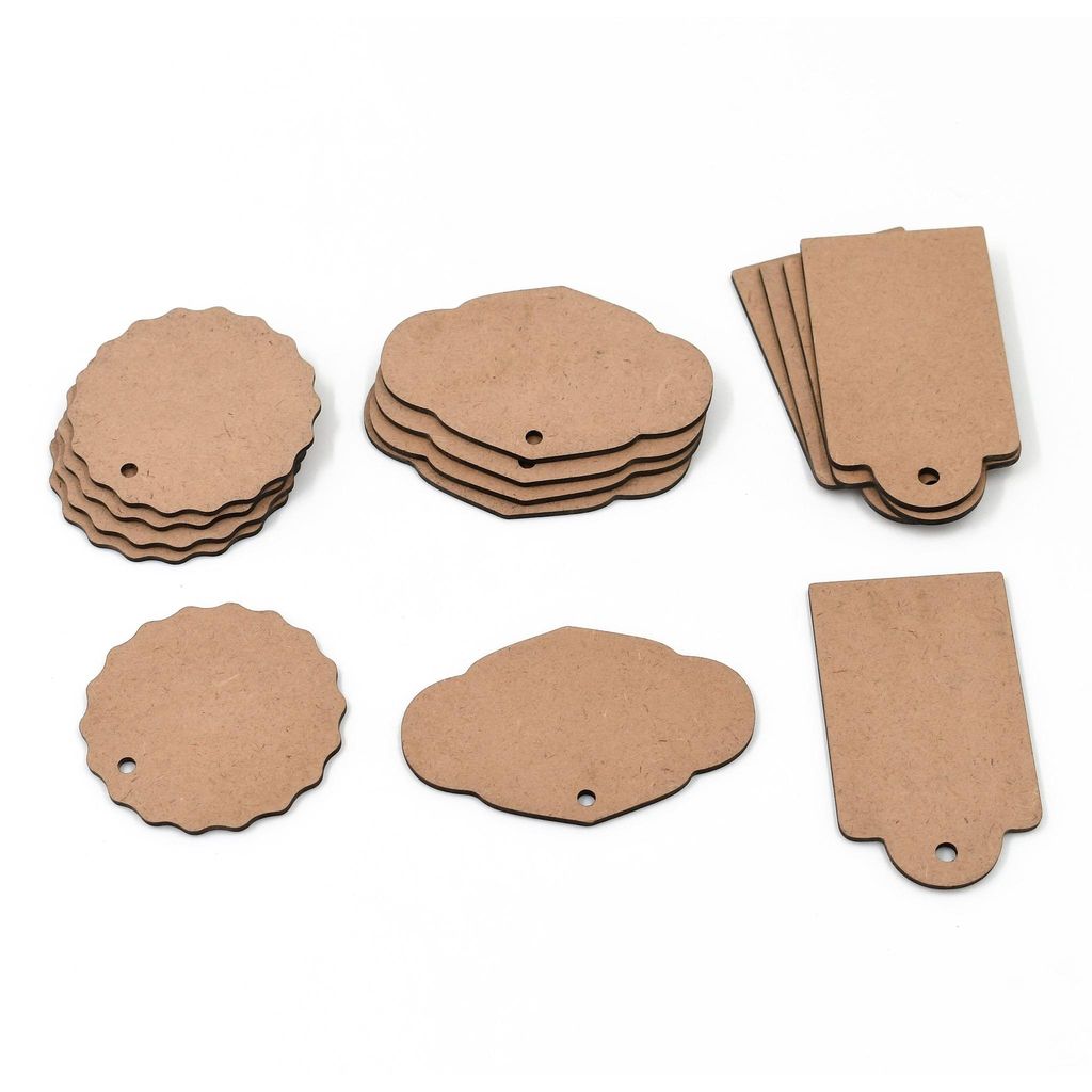 IVEI MDF Gift Tag/Message Tag Cutouts - DIY Set of 15