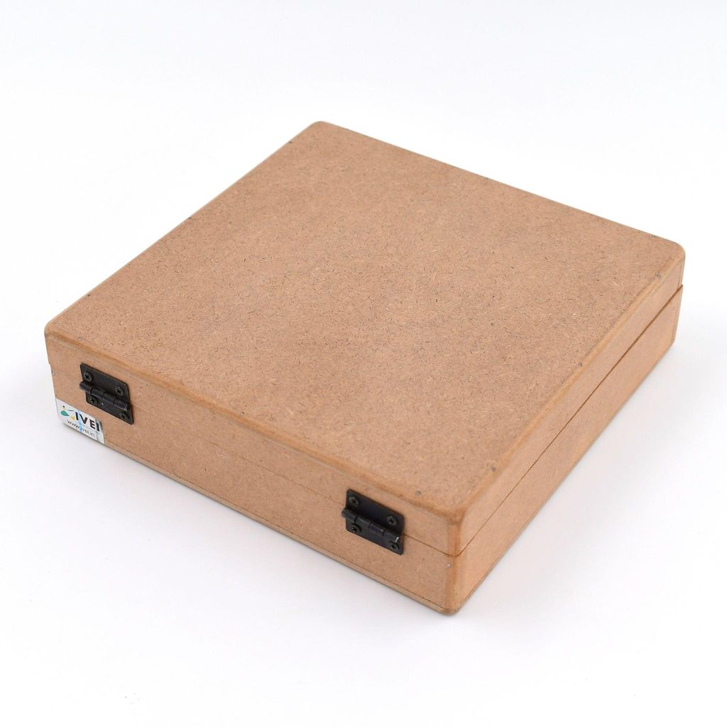 IVEI MDF Box - Square Wood Box DIY (7.5 in X 7.5 in X 2 in)