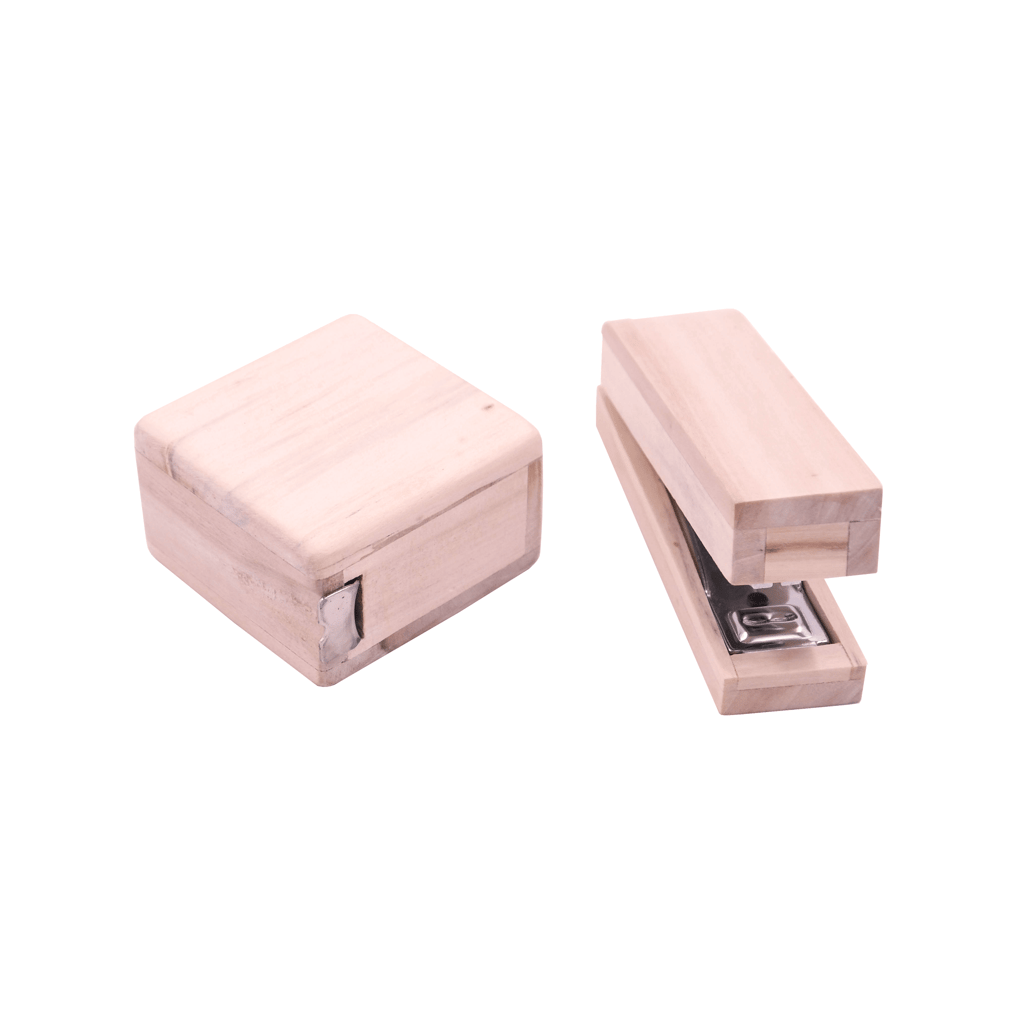 IVEI DIY WOODEN SET OF MEASURING TAPE & STAPLER