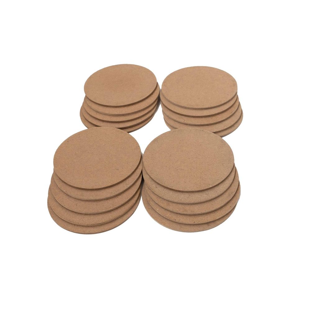 IVEI DIY MDF Round Coasters (3mm) -Set of 20