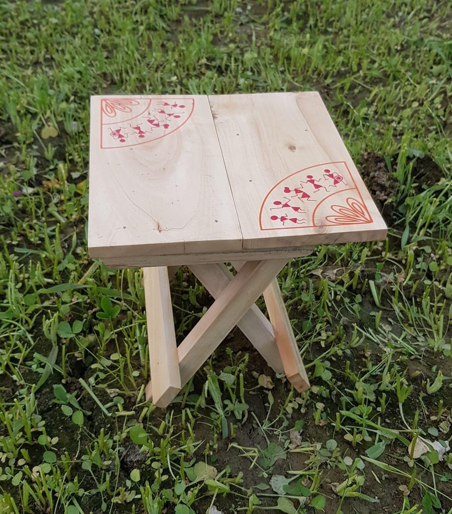 IVEI Warli Wooden Portable Folding Table
