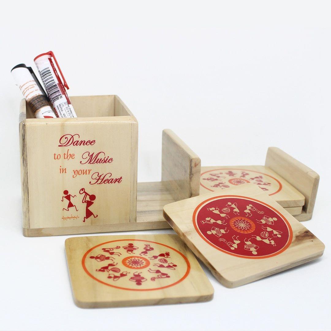 IVEI Warli Music Desk Organizer with Coasters
