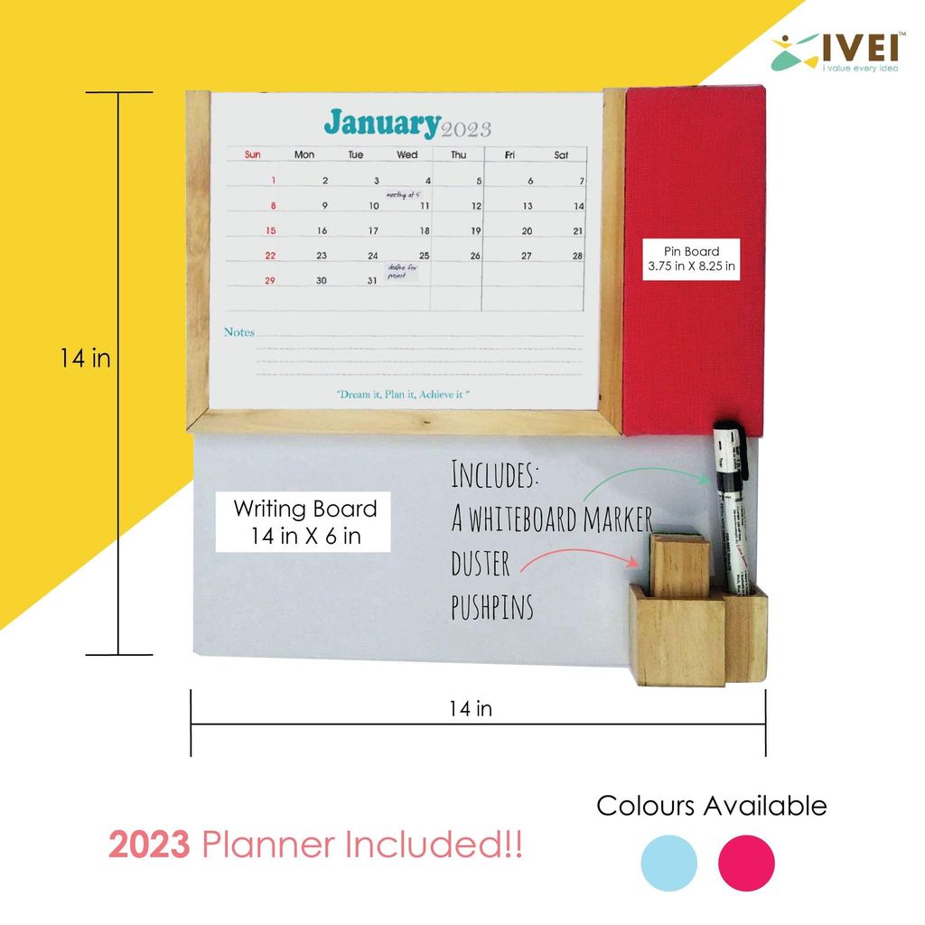 IVEI Planner with Pin Board and Whiteboard