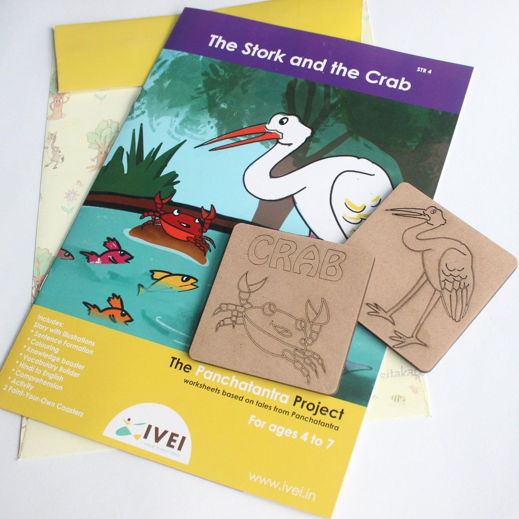 The Stork and the Crab - Workbook and 2 DIY Coasters - 4 to 7 yrs