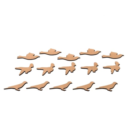 IVEI MDF Bird Cutouts/Embellishments - DIY Set of 15 IVEI MDF Bird Cutouts/Embellishments - DIY Set of 15