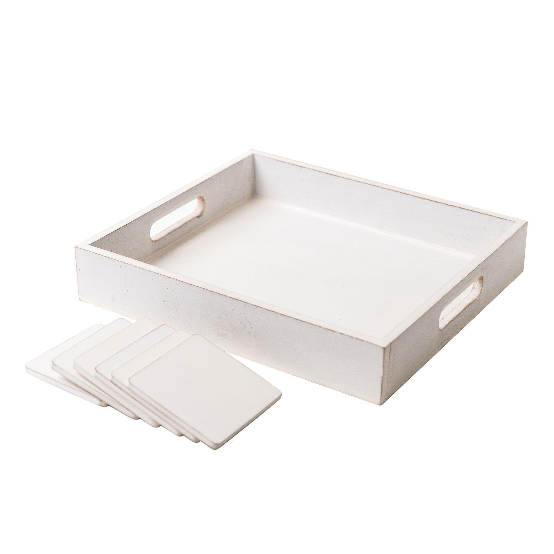 IVEI DIY Tray and Coaster-Set of 6 (with Primer)