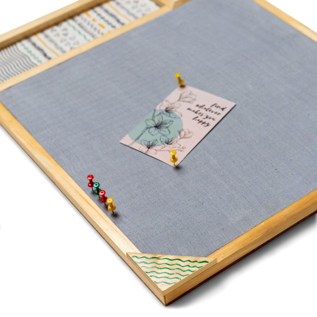 IVEI Metal board, Pinboard, Whiteboard with Calendar - Set of 2- Grey