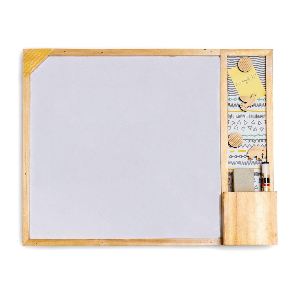 IVEI Metal board, Pinboard, Whiteboard with Calendar - Set of 2- Grey
